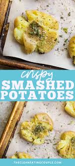 Crispy Rosemary Smashed Potatoes Recipe In 2020 Side Dish Recipes Healthy Easy Clean Eating Recipes Side Dishes Easy