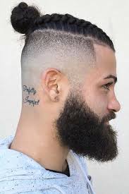 The Selective Photo Gallery Of The Best Ideas For Man Bun Braids This unique and original hairstyle can create complex ornaments made of geometrical textured lines. man bun braids