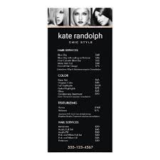 Add Your Own Photos Black Salon Price List Menu Zazzle Com Salon Price List Hair Salon Price List Salon Services