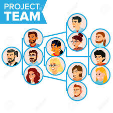 teamwork flow chart vector company hierarchical diagram communication