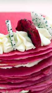 Dragon Fruit Crepe Cake Recipe Crepe Cake Fruit Crepes Dragonfruit Recipes