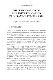 Malaysia is one of asia's top education destinations. Pdf Implementation Of Inclusive Education Programme In Malaysia