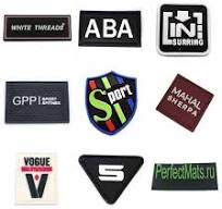 Eco-Friendly Square Custom Color 3D Logo Stamp PVC Rubber Patch Garment  Label