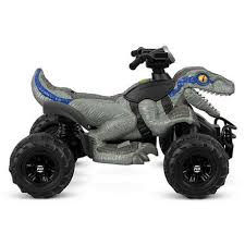 Un bouton marche/arrêt facile à actionner renforce la sécurité et le confort. Jouet Vehicule Motorise Vtt Tout Terrain Power Wheels En Forme De Dinausore De Jurassic World Walmart Canada