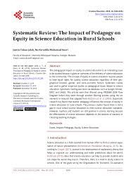 I love malaysia as it is multiracial, progressive. Pdf Systematic Review The Impact Of Pedagogy On Equity In Science Education In Rural Schools
