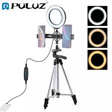 Puluz 6 2 Inch Led Selfie Ring Light Tripod Stand Cell Phone Holder Vlogging Video Light Kits For Youtube Video Shooting Photographic Lighting Aliexpress