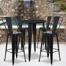 Table chair(s) product details seating capacity: 30 Round Metal Indoor Outdoor Bar Table Set With 4 Cafe Stools 30 W X 30 D X 41 H 30 W X 30 D X 41 H On Sale Overstock 13330723