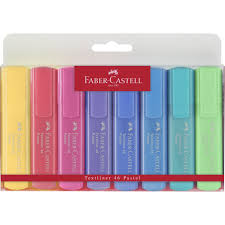 Caneta Faber Castell Fine Pen Pastel Highlighter 8 Ct Set Pastel Faber Castell Usa Coisas De Papelaria Canetas De Caligrafia Materiais Escolares Bonitos