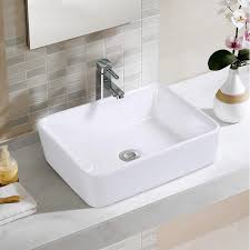 A recessed cabinet installed into a sidewall is a smart way to capture space that is typically overlooked. Giantex Bathroom Rectangle Ceramic Vessel Sink Vanity Pop Up Drain Modern Art Basin 19 L X14 6 W X 5 1 Deep Buy Online In Aruba At Aruba Desertcart Com Productid 120746898