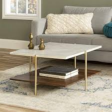 Vidaxl coffee table square reclaimed vintage furniture modern living roomby vidaxl(10). Walker Edison Furniture Company Modern Metal Base Square Coffee Table Living Room Accent Ottoman Storage Shelf 32 Inch Marble Gold Buy Online In Saint Vincent And The Grenadines At Saintvincent Desertcart Com Productid
