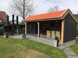 Bau Der Bigbbq Grill Remise Outdoor Dekorationen Remise Bau