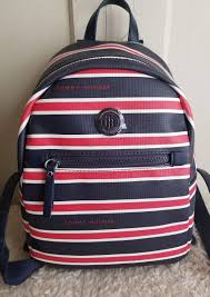 Black And White Striped Backpack Purse Tommy Hilfiger Handbags Tommyhilfiger Handbag Backpack Purse Striped Backpack Womens Backpack