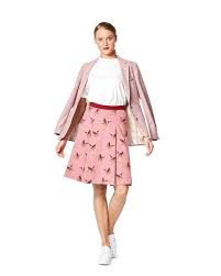 Tailleur vintage 60s jupe trapèze et veste en coton texturé blanc, très jackie o, t 40/42 en haut 34 pour la jupe. Patron Burda 6247 Jupes Femme Trapeze Forme Evasee Avec Des Plis