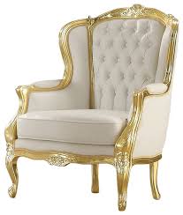 Create an inviting atmosphere with new living room chairs. Acme Kassim Accent Chair Gold Frame And White Pu Victorian Armchairs And Accent Chairs By Gwg Outlet
