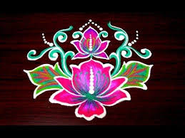 Latest Simple Lotus Rangoli Designs With 7 Dots Flower Kolam With Dots For Dussehra Youtube Simple Flower Rangoli Rangoli Designs With Dots Flower Rangoli