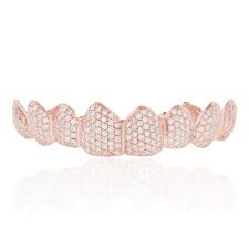 Shop for fangs, solids, fronts, and slugs with a licensed and trusted jeweler since 1995. 14k Rose Gold Custom 4ct Diamond Top 8 Grill Shyne Jewelers