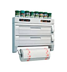 Adecuado para todos los tamaños estándar de rollos de papel. Portarrollos Cocina Triple Especiero Bernar 7 0512