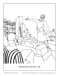 Free printable preschool bible lesson on nehemiah. Nehemiah And The Wall Coloring Page Children S Bible Activities Sunday School Activities For Kids