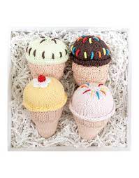 Making ice cream at home is easier than it was back in the day. Give Your Little One A Never Ending Sweet Treat With These Cute Handmade Ice Cream Rattles This Gift Box Includes St Baby Gift Box Gifts Handmade Ice Cream