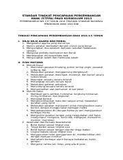 Check spelling or type a new query. Stppa Usia 4 5 Tahun Paud Docx Standar Tingkat Pencapaian Perkembangan Anak Stppa Paud Kurikulum 2013 Permendikbud No 137 Tahun 2014 Tentang Standar Course Hero