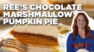 The base of the crust browns, but where the filling and crust meet, it's soft and tender. Ree Drummond S Chocolate Marshmallow Pumpkin Pie The Pioneer Woman Food Network Youtube