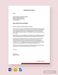 Free Official Query Letter Sample Template Word Google Docs Apple Pages In 2020 Motivation Letter For Job Personal Reference Letter Motivational Letter