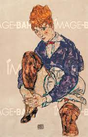 After his time in prison and the military, his style evolved and softened. Egon Schiele Portrait Of The Artist S Wife Seated Edith Schiele Holding Her Right Leg 1917 Gouache And Black Crayon 46 3 X 29 2 Cm Pierpont Morgan Library New York