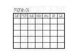 Blank Calendar Svg File Month Of Svg Instant Download Etsy Cricut Calendar Download Create Your Own Calendar