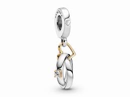 Entdecke unsere lieblinge ♥ gratis versand ab € 75 rechnungskauf 30 tage rückgaberecht Pandora Charm Anhanger 799319c01 Verflochtene Eheringe Silber Und 14 Karat Gold Anhanger Mit Klarer Zirkonia 799319000