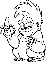 Monkey Coloring Pages Cute With Banana Hard In 2020 Monkey Coloring Pages Minion Coloring Pages Cartoon Coloring Pages