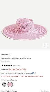 5 Brim Width Product Details Our Wide Brim Hat Features A Unique Handwoven Pattern Aka A Super Stylish Way To Keep C Wide Brim Hat Wide Brimmed Paper Straws