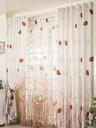 Amazon Com Elleweideco Modern Autumn Leaf Tree Branch Sheer Window Curtain Drape Panel Brown 52wx84l Kitche Drapes Curtains Drape Panel Beautiful Bedrooms