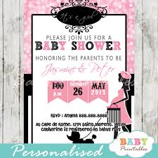 Poodle Paris Pink Bokeh Baby Shower Invitation D223 Baby Printables