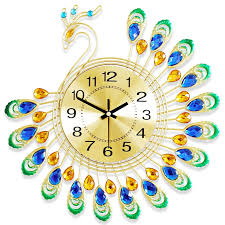 Under an agreement between nbcu and amazon. Luxury 3d Gold Diamond Peacock Decorative Wall Clock Wall Clock Clock Bedroom Wall Clock