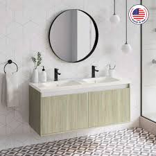 Shop our bathroom vanity with sink selection from the world's finest dealers on 1stdibs. 48 Modern Bathroom Vanity Cabinet Village Set Wf445 Pineoak Wood W 48 X H 20 X D 18 In Cabinet Double Sink Overstock 31459547