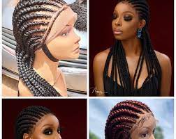Ghana Weaving Braided Wig Ghana Weaving Frontal Natural Etsy Sew In Braids Wigs Braids Wig