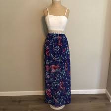 Bcx Floral Lace Maxi Dress Nwt Nwt
