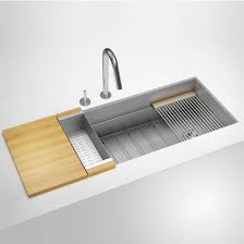 Julien Home Refinements Smart Station Single Bowl Kitchen Sinks Available With Maple Or Walnut Accessories Kitchensource Com In 2020 Sink Accessories Single Bowl Kitchen Sink Kitchen Sink