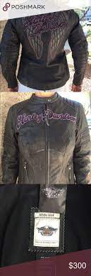Women S Harley Davidson Riding Jacket Authentic Harley Davidson Jacket Purple Stitching Studded Angel W Harley Davidson Riding Jacket Harley Davidson Jacket