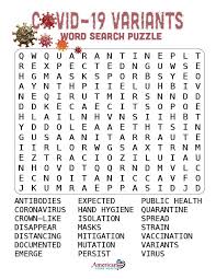 Maybe you would like to learn more about one of these? Covid 19 Variants Word Search Puzzle American Home Health S Blog