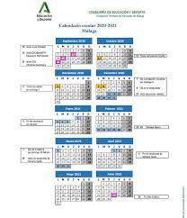 Aplicable en toda la república para las escuelas de educación preescolar, primaria y secundaria. Calendario Escolar Curso 2020 2021 Educando En Malaga