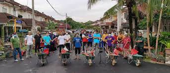 Budaya gotong royong tolong menolong terjadi pada aktivitas pertanian, kegiatan sekitar rumah tangga, kegiatan pesta, kegiatan perayaan, dan di era modern, kehidupan masyarakat cenderung individualis. Gotong Royong Aktiviti Hari Malaysia Warga Seri Pagi 7 Utusan Digital