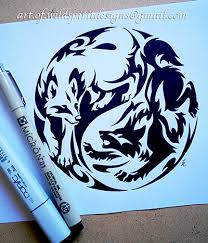 The design itself was made by fav.me/d1vp2g1 and fav.me/d8qfokk the costumer commissioned these two artists first, then provided. Tribal Wolf Yin Yang Tattoo Chest Tribal Wolf Tattoo