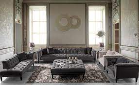 Luxury velvet & antique platinum sofa set 3p versailles 56825 acme traditional. Amazon Com Acanva Luxury Vintage Chesterfield Tufted Velvet Living Room Family Sofa 5 Piece Set Dark Gray Furniture Decor