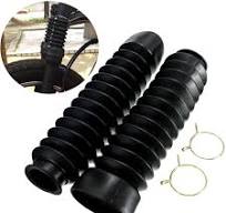 Motorcycle Front Fork Black Rubber Boots Dust Jacket Cover 200x50x38mm Dust  Guard for Motocross Off Road Pit Dirt Bike