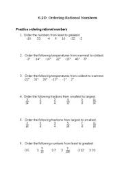 A rational or an irrational number? 6 2d 6th Grade Ordering Rational Numbers By Math By The Teks Tpt