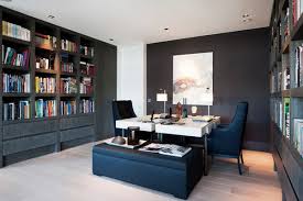 A canadian timber frame home features a home office with a loft library. 65 Home Library Design Ideas With Stunning Visual Effect