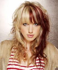 Cutely cropped and beautifully layered, it shows off the color best when worn straight with a root lift. Long Wavy Light Blonde And Dark Red Two Tone Hairstyle With Layered Bangs Hair Styles Natural Hair Styles Hair