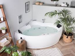 Baignoire pliable comparatif meilleurs modeles pour les bebes. Baignoire Angle Balneo 150 Cm Blanche Avec Led Senado 11461 Vente De Beliani Conforama