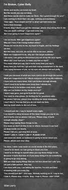 I'm Broken, Cyber Bully - I'm Broken, Cyber Bully Poem by lillian parry